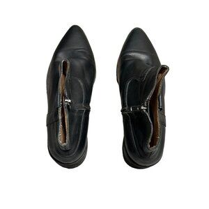 Madewell Booties Leather‎ Size 8 1/2  Pointed Toe Black Zip Up